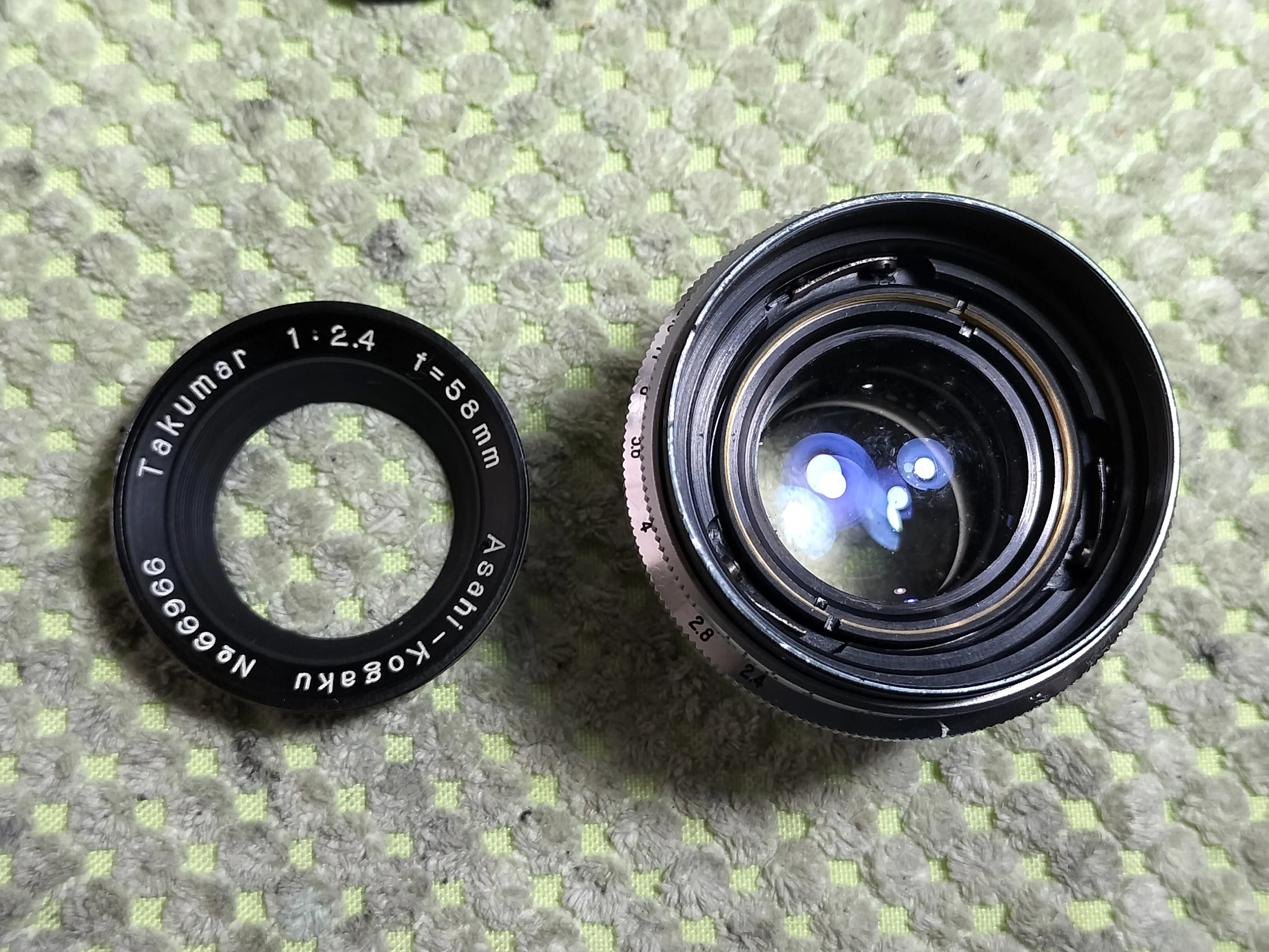 Pentax Takumar 58mm F/2.4 M37の分解｜フィルムカメラ修理のアクアカメラ