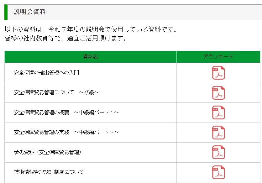 経済産業省 安全保障貿易管理 令和7年度の中小企業支援始まる