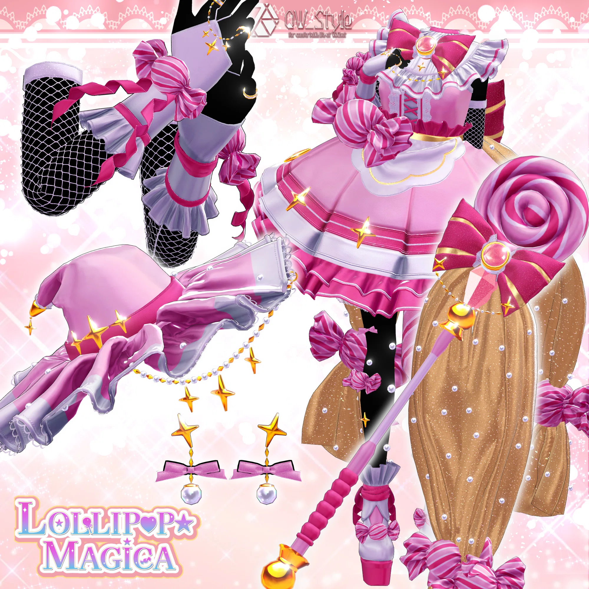 VRChatアバターギミック】LOLLIP♡P☆MAGICA☆魔法少女衣装×変身