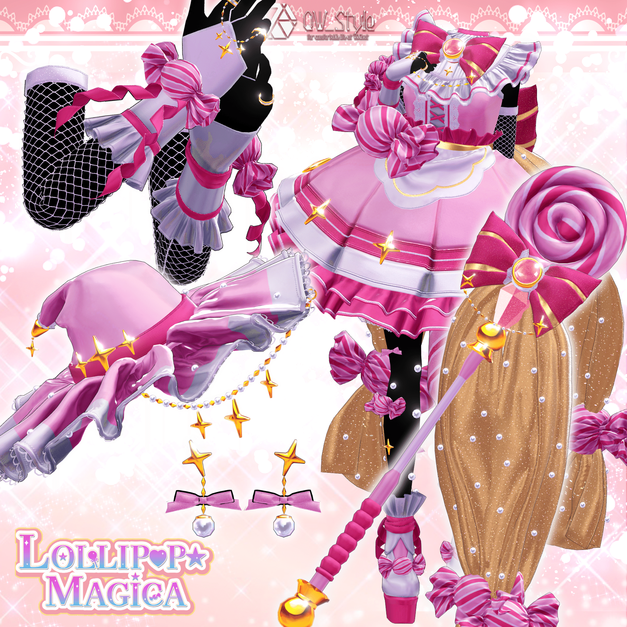 VRChatアバターギミック】LOLLIP♡P☆MAGICA☆魔法少女衣装×変身