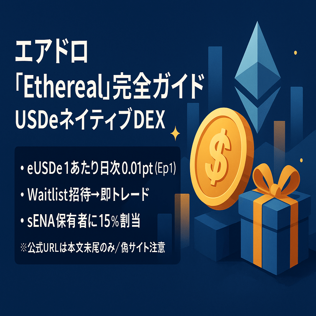 エアドロ「Ethereal」完全ガイド｜USDeネイティブDEX｜仮想通貨エアドロップラボ