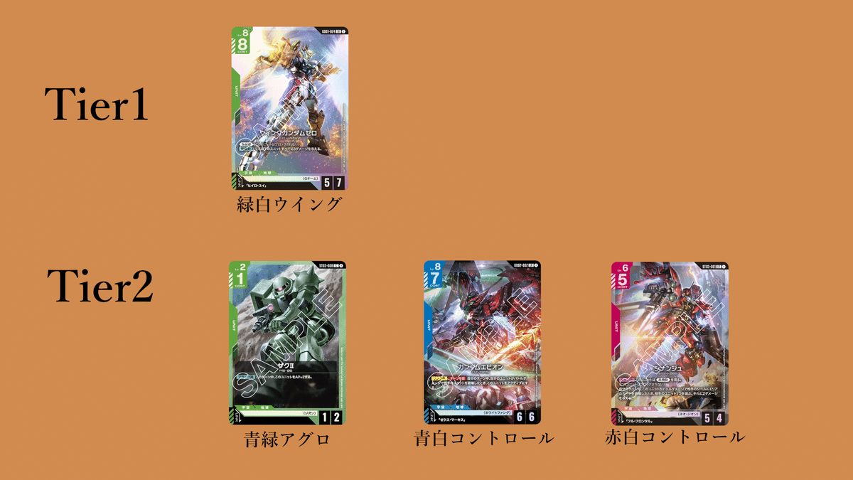 ガンダムカードゲーム 緑白 ウイング デッキ 11/3大型公式大会広島優勝