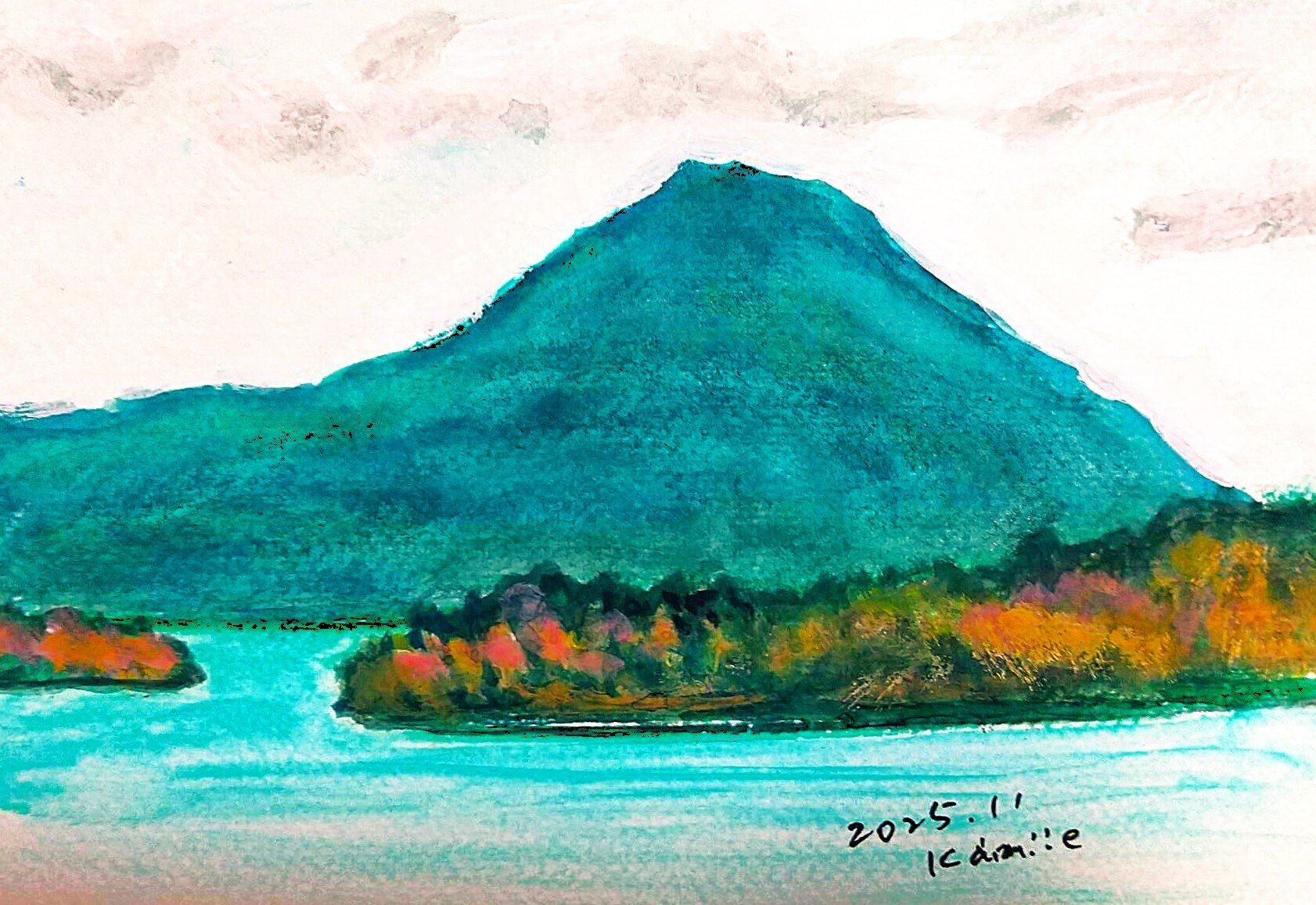 油絵・油彩画『雌阿寒岳』 油絵・油彩画『雌阿寒岳』 油絵・油彩画『雌阿寒岳』