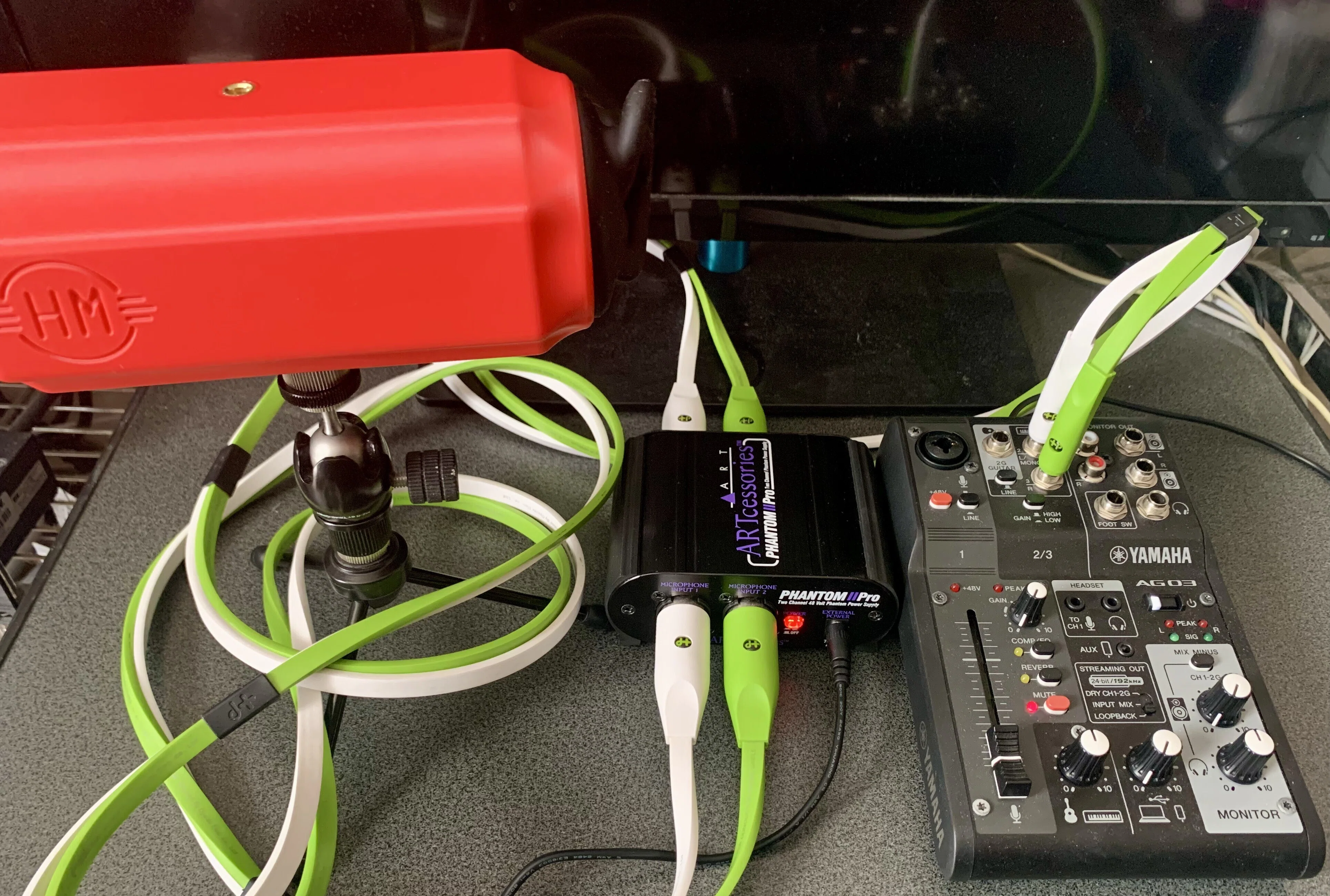 AG03MK2でファンタム電源が必要なバイノーラルマイクを使う方法