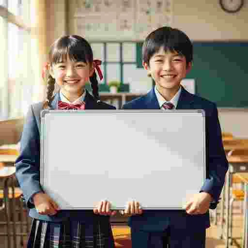 小学生 ホワイトボード 写真素材（サンプル）01