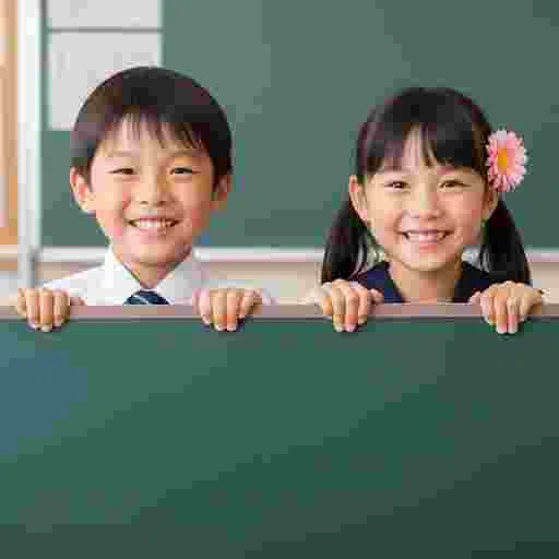 小学生 ホワイトボード 写真素材（サンプル）036