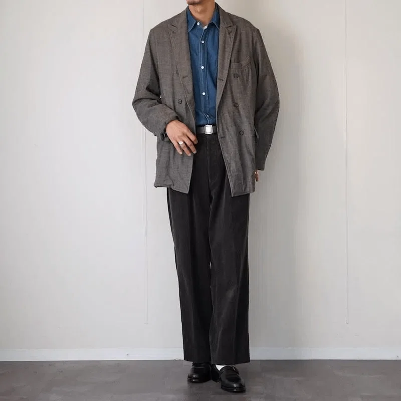 MAATEE&SONS】ダブルGATHERED JK SUPER200シャークスキン残りわずか