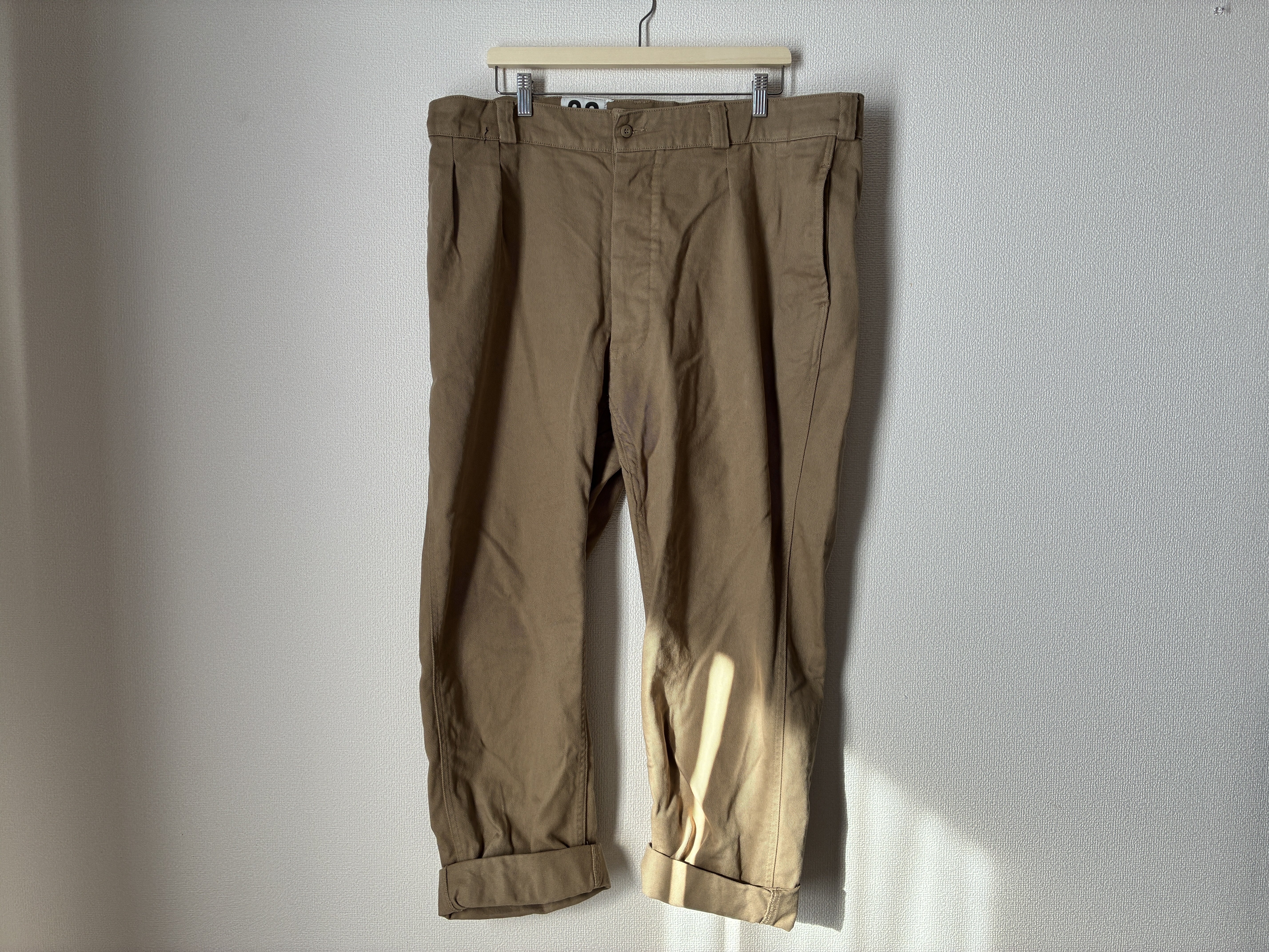 WAIPER.inc M-52 ヴィンテージツータックチノトラウザー カーキ35
