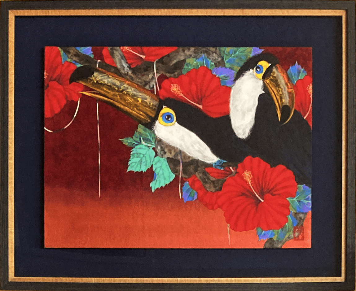 絵画　福鳥 福岡三人展に寄せて】——福本百恵、色彩に宿る命の輝き｜ギャラリーワオ