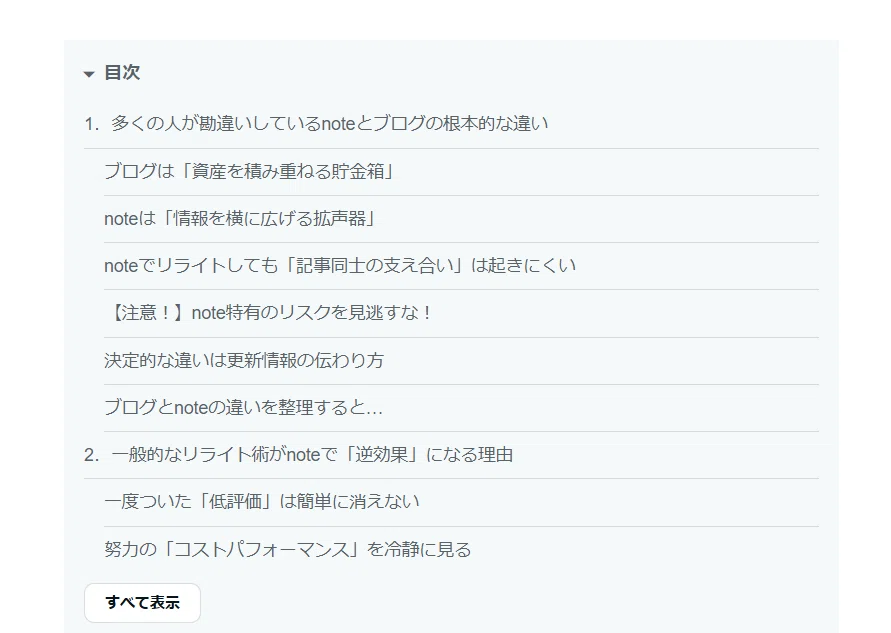 渡邉こみつのある有料記事の目次。