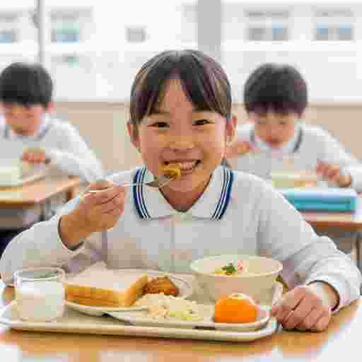 小学校 給食 写真素材(サンプル)09