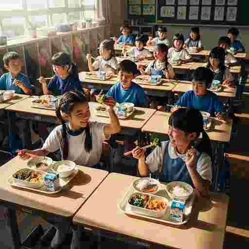 小学校 給食 写真素材(サンプル)017