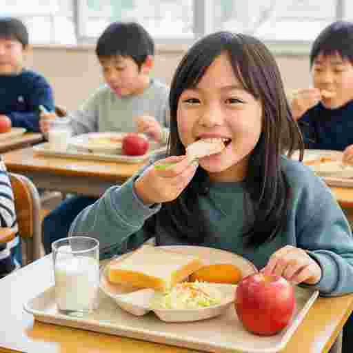 小学校 給食 写真素材(サンプル)012