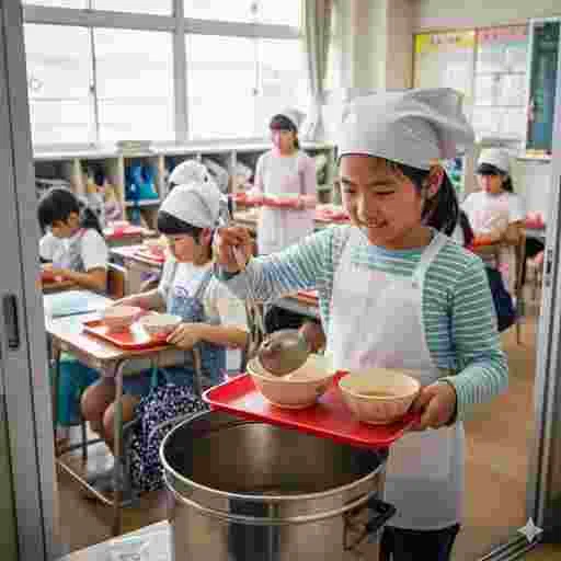 小学校 給食 写真素材(サンプル)016