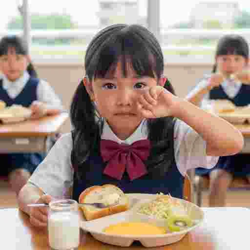 小学校 給食 写真素材/写真販売 AI画像 有料＜40枚：350円＞商用利用可（サンプル）01