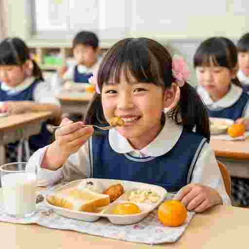 小学校 給食 写真素材/写真販売 AI画像 有料＜40枚：350円＞商用利用可（サンプル）08