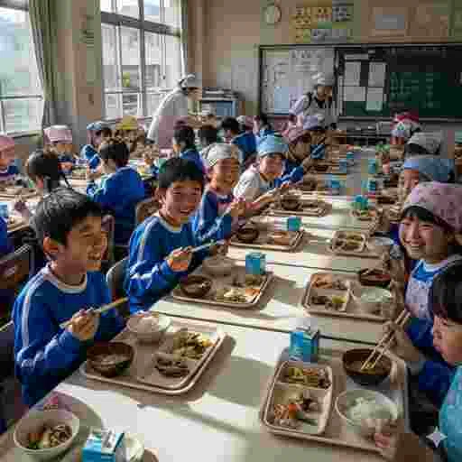 小学校 給食 写真素材/写真販売 AI画像 有料＜40枚：350円＞商用利用可（サンプル）019