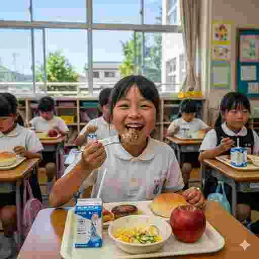 小学校 給食 写真素材/写真販売 AI画像 有料＜40枚：350円＞商用利用可（サンプル）04