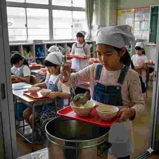 小学校 給食 写真素材/写真販売 AI画像 有料＜40枚：350円＞商用利用可（サンプル）015