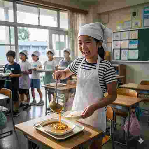 小学校 給食 写真素材/写真販売 AI画像 有料＜40枚：350円＞商用利用可（サンプル）014