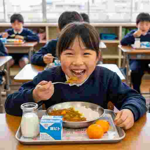 小学校 給食 写真素材/写真販売 AI画像 有料＜40枚：350円＞商用利用可（サンプル）06
