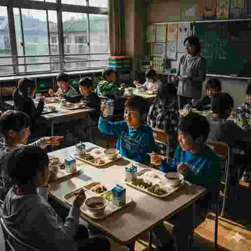 小学校 給食 写真素材/写真販売 AI画像 有料＜40枚：350円＞商用利用可（サンプル）022