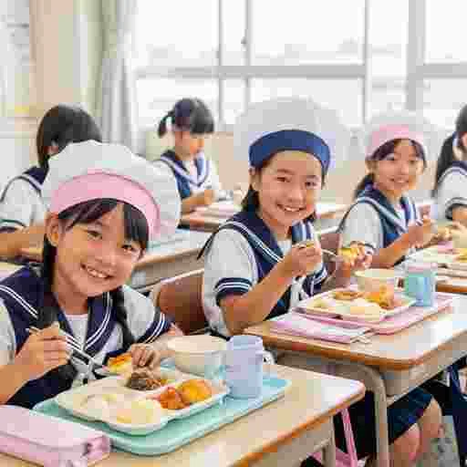 小学校 給食 写真素材/写真販売 AI画像 有料＜40枚：350円＞商用利用可（サンプル）035