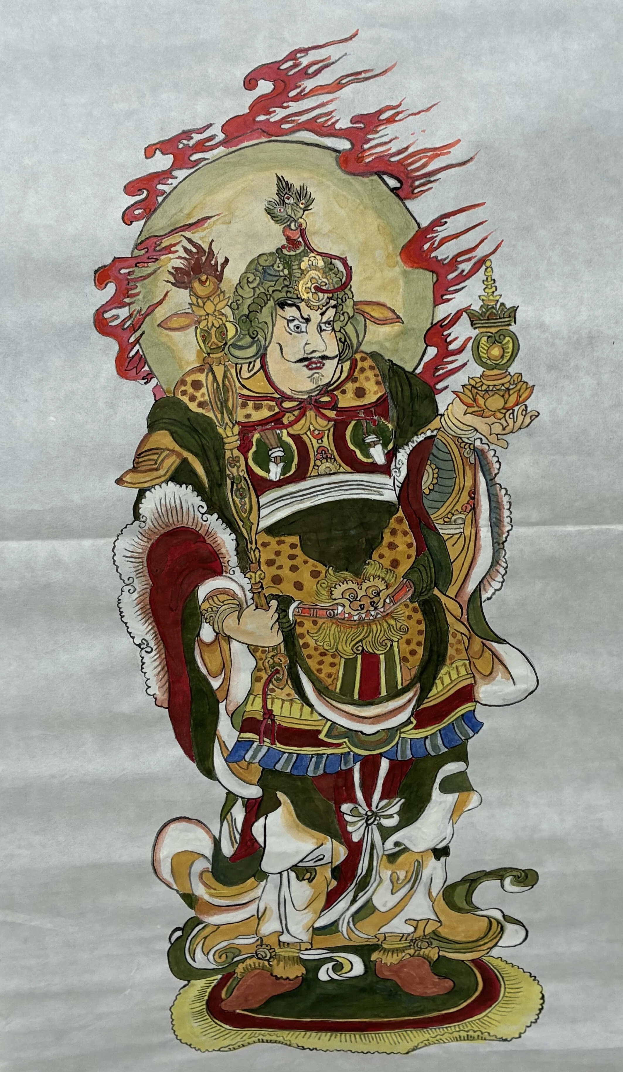 伝来】M4121 仏画 刀八毘沙門天 無落款 中国画 美術品 書 【公式通販】