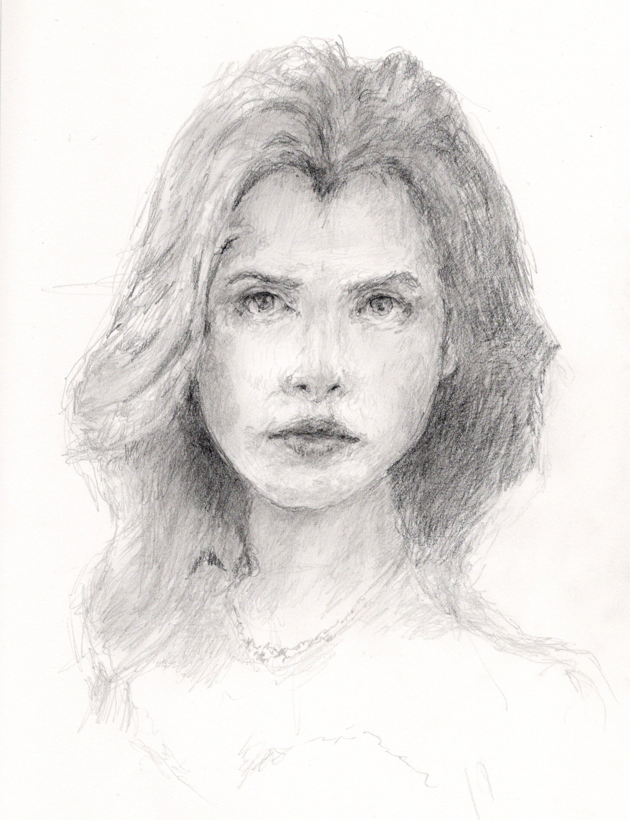 鉛筆で女性の絵を描いてます2。。｜Atelier Non