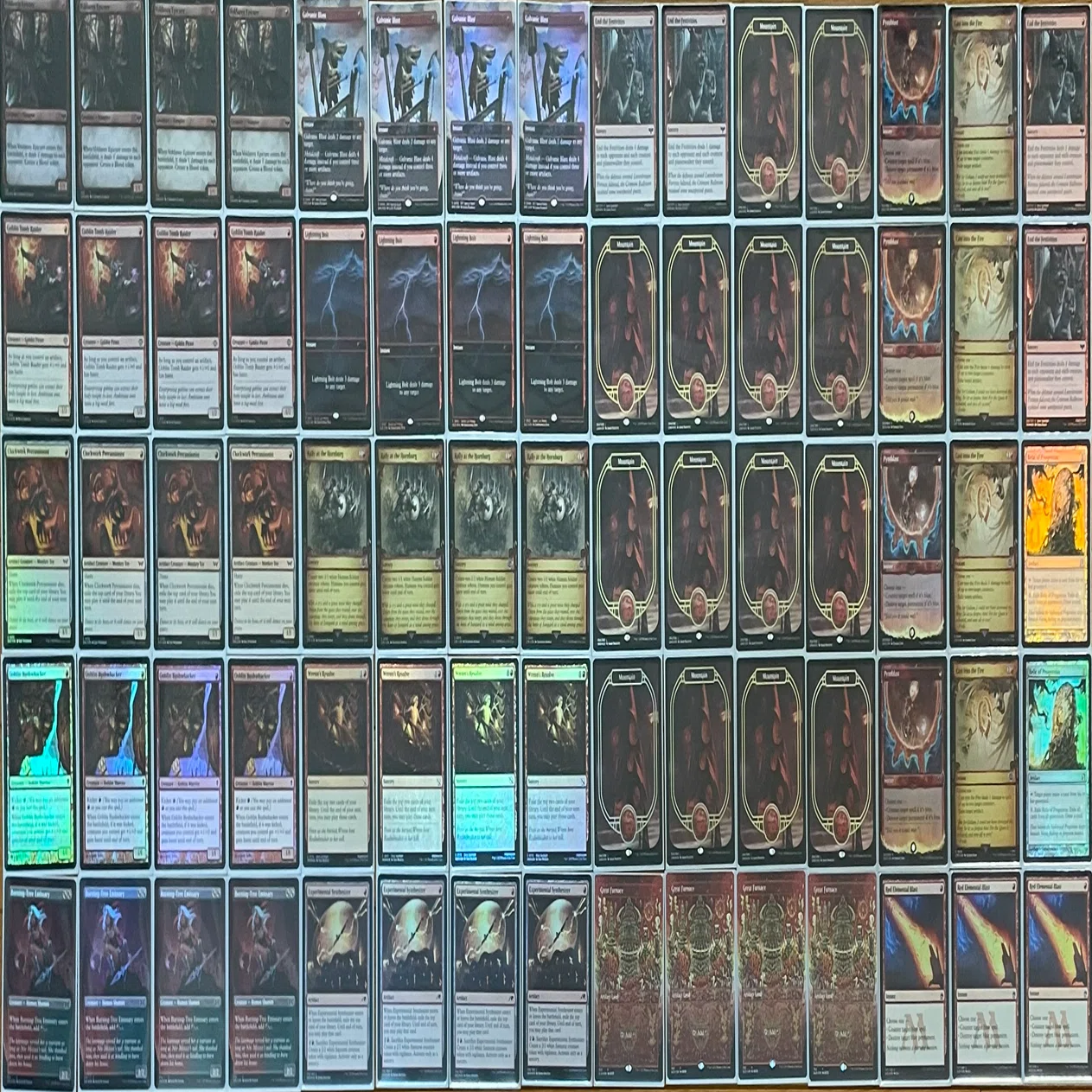 MTG パウパー赤単奇襲隊レッドすぐ遊べる75枚とトークン、二重スリーブ