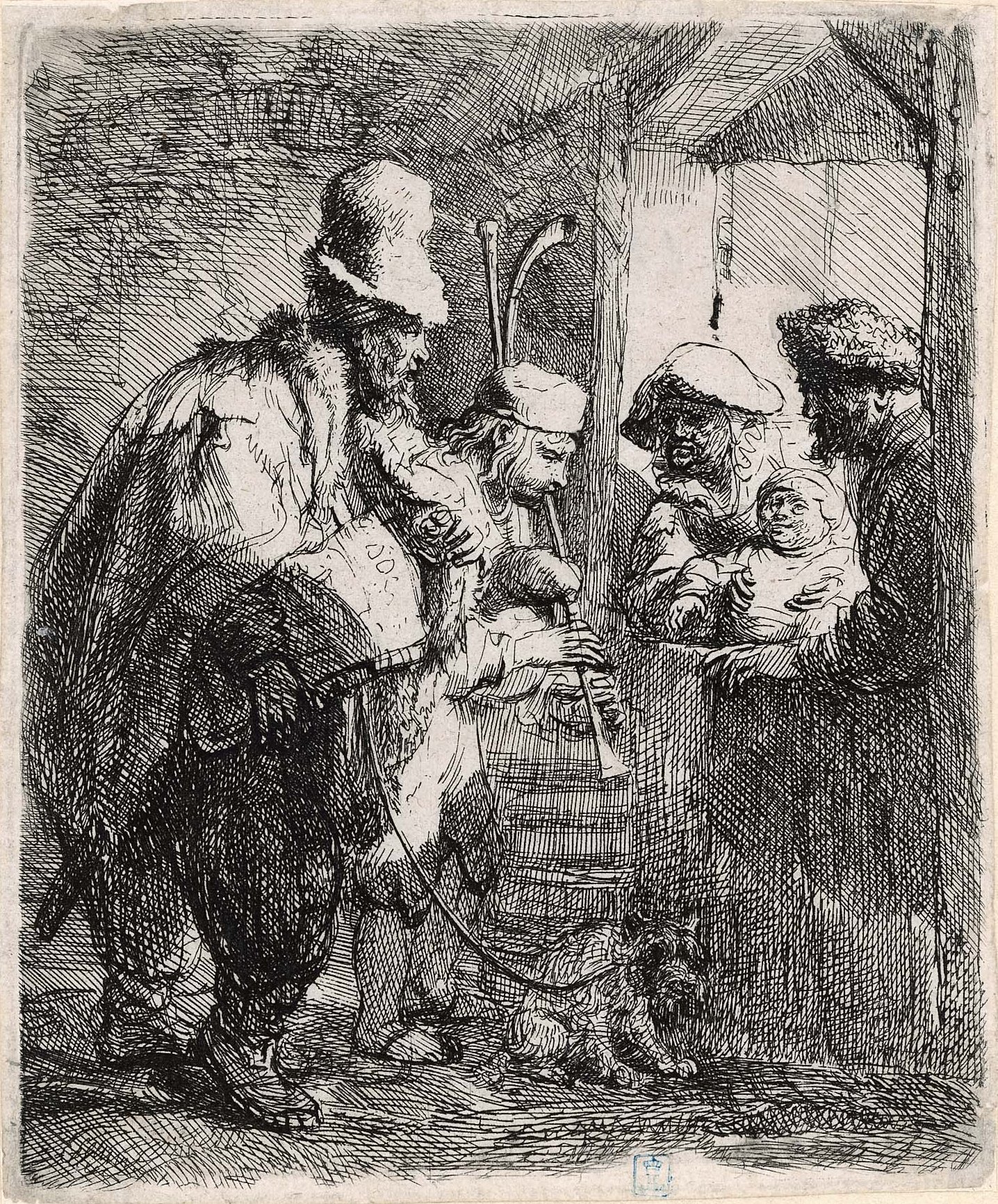 レンブラント　アダムとエバ(イブ) 1638年　エッチング　レンブラントハウス版 レンブラント アダムとエバ(イブ) 1638年 エッチング レンブラント