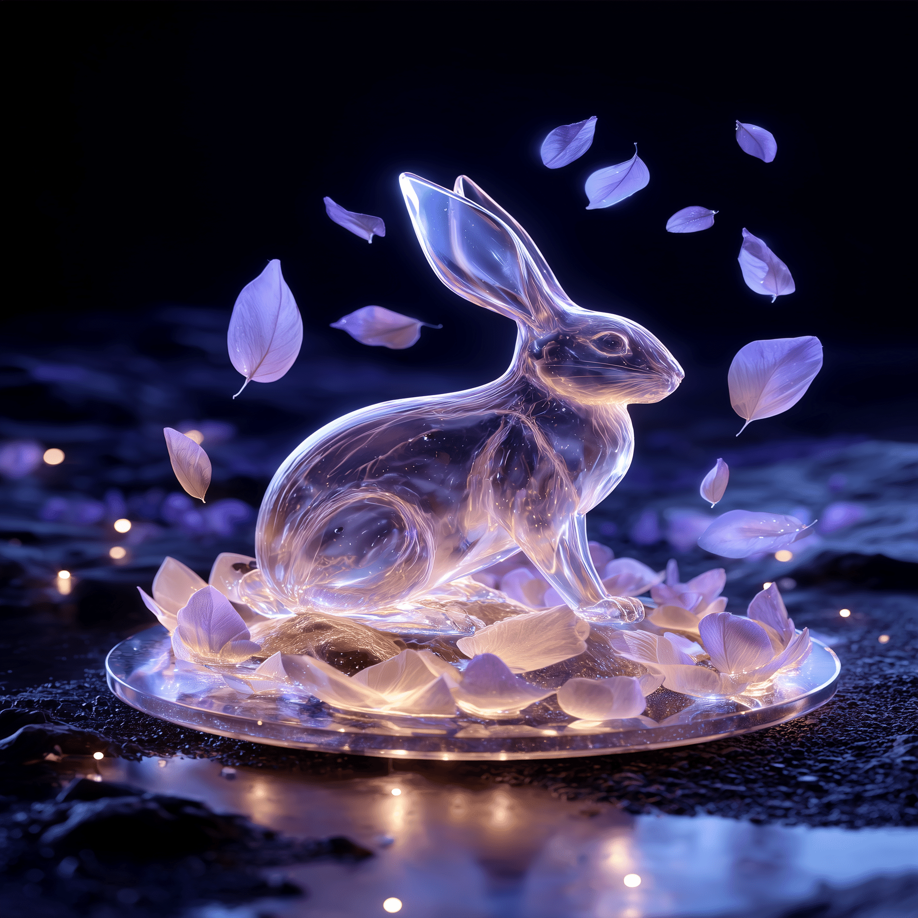 月とウサギの幻想風景｜AIartギャラリー #AIイラスト #Midjourney
