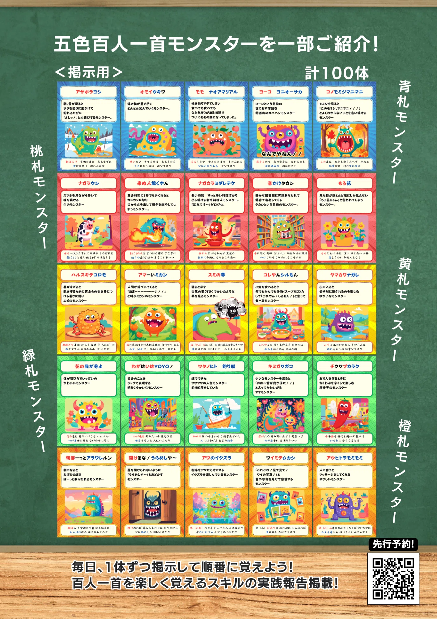 五色百人一首モンスター』誕生！ ― 子どもたちが“百人一首を覚えたく
