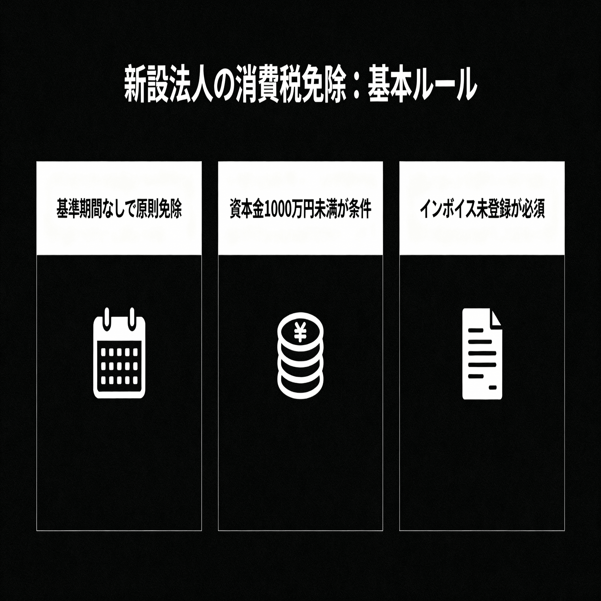 新設法人の消費税免除完全ガイド：最長2年条件・インボイス注意点と