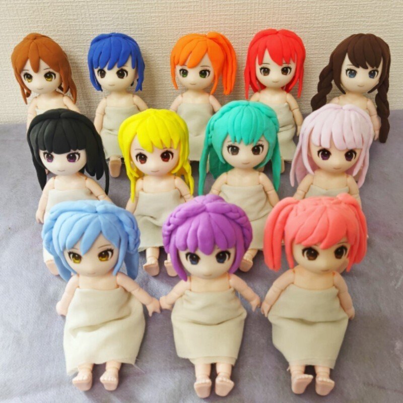 創作アイドル】百均ドールカスタム！樹脂粘土ヘアとメイク｜涙雨-るう-