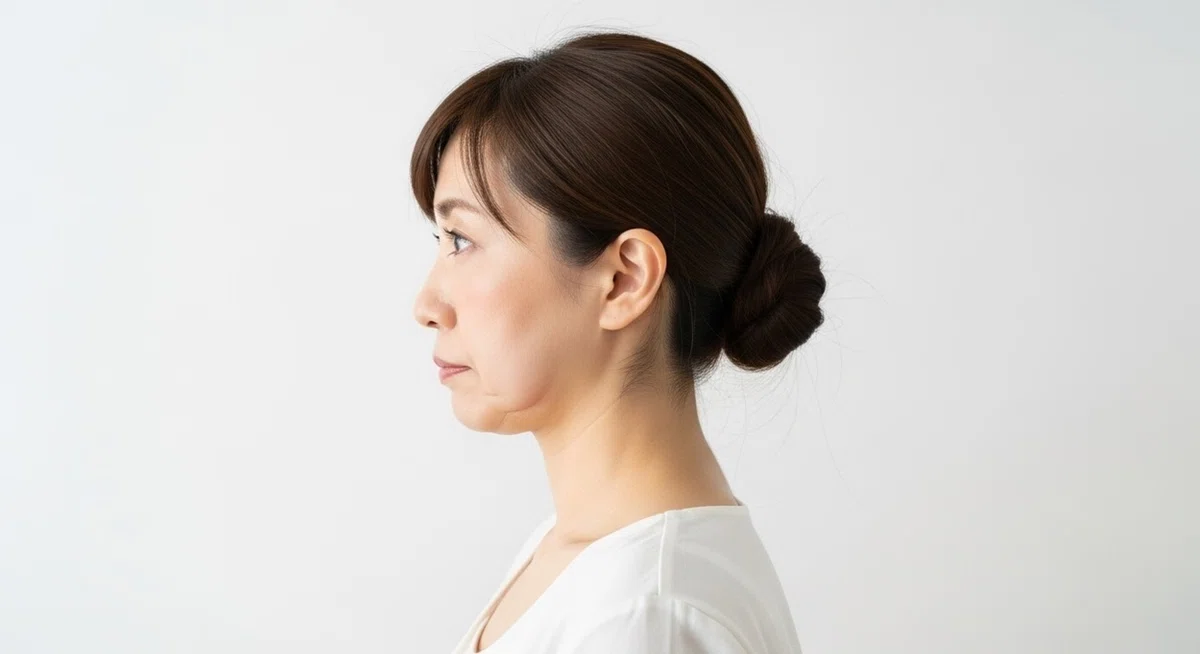 痩せているのにフェイスラインがない女性