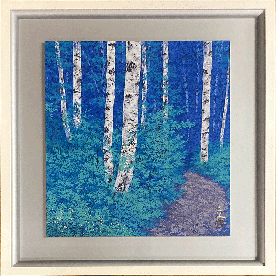 長谷川喜久「青韻 8号F」】——静けさの奥に響く、森の声と絵の呼吸