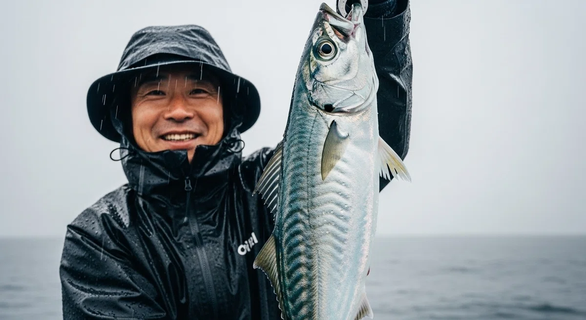 雨の日に釣れた大物