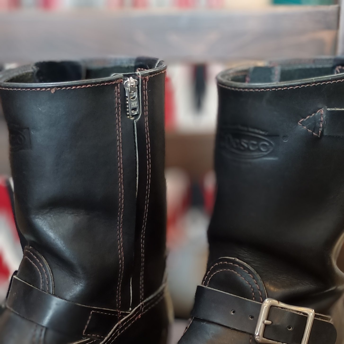 【3cmシャフト詰め】Wesco エンジニアブーツ BOSS シャフト加工/ファスナー追加カスタム】WESCO BOSSエンジニアブーツ