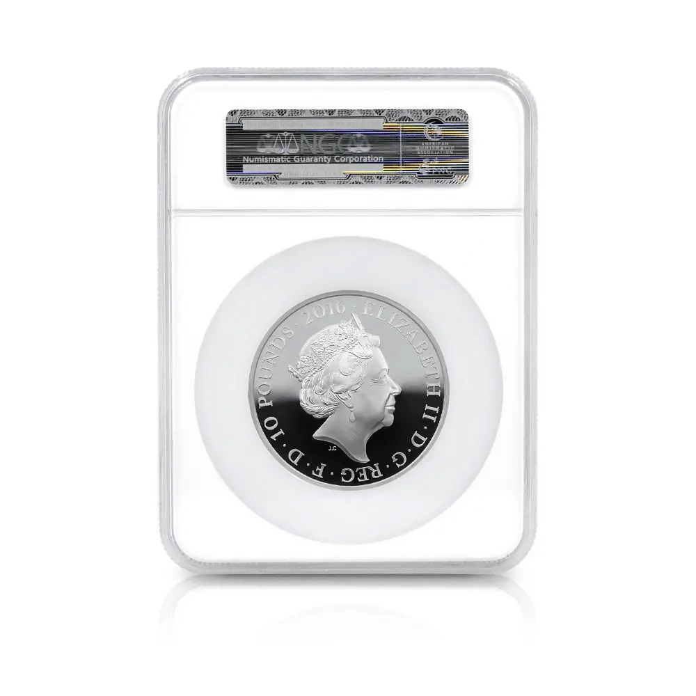 1円スタート 銀貨入門最適 最高鑑定 2016 年製造(2019年発行) いわく付きシルバー