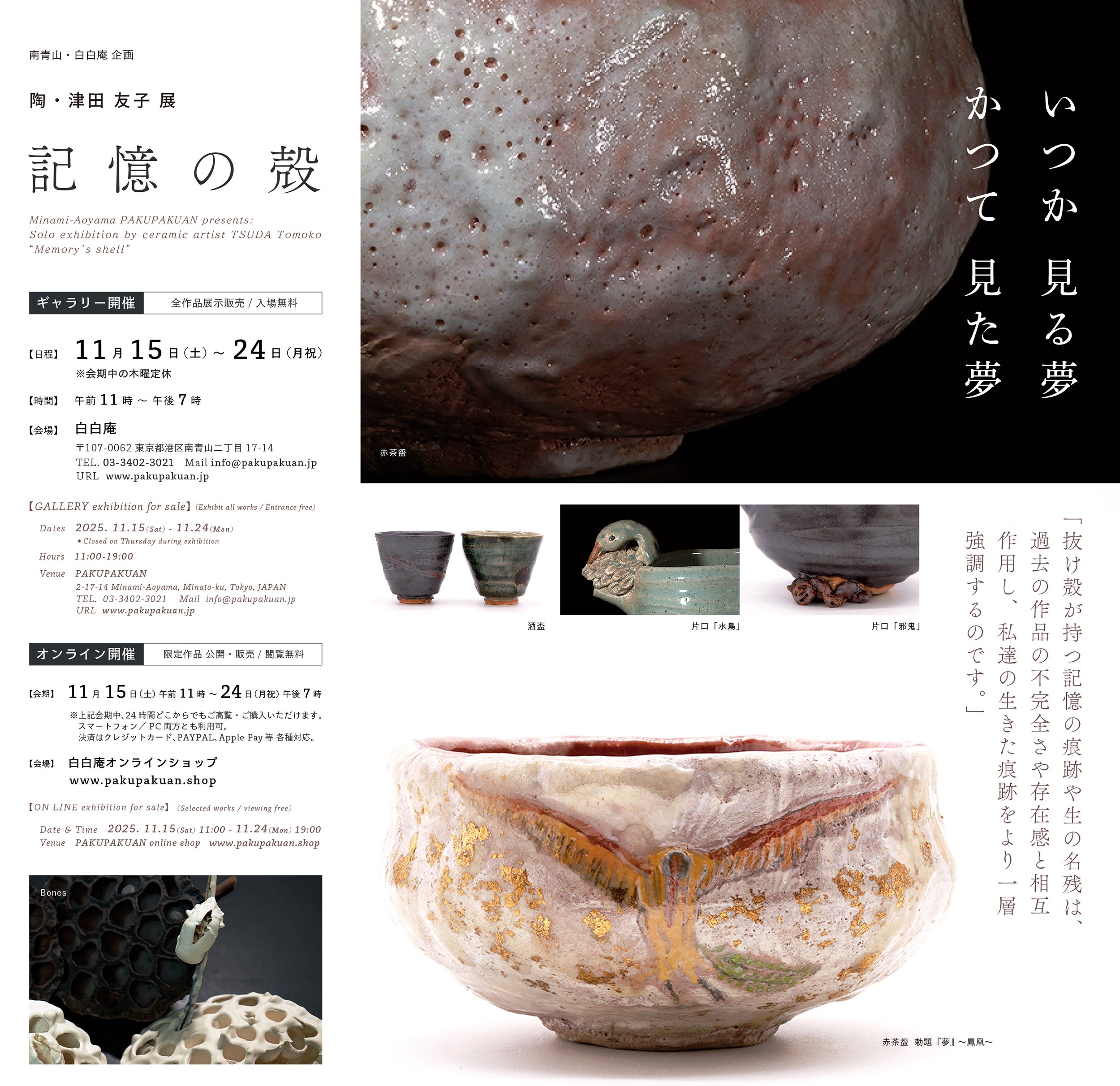 津田友子個展『記憶の殻』 / 作家インタビュー｜白白庵