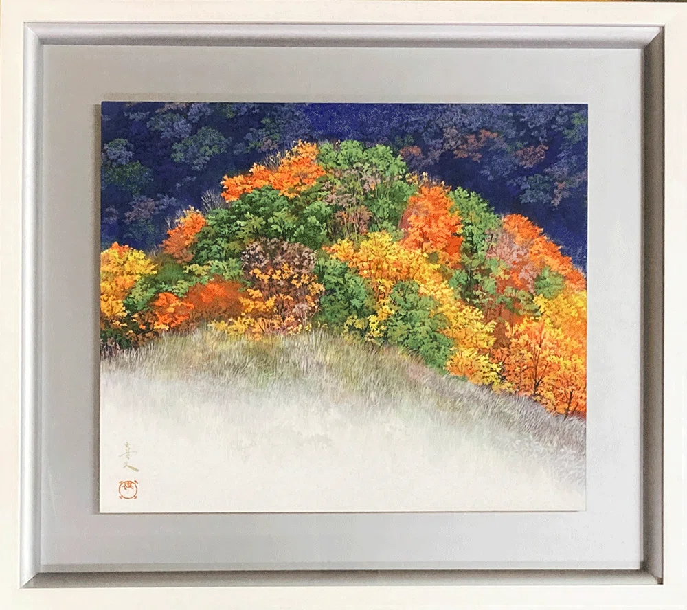 【真作】絵画　長生玲子　油彩30号　古門と柿の木　風情ある日本の秋情景　Y57 Yahoo!オークション - 「玲子」美術品の落札相場・落札価格