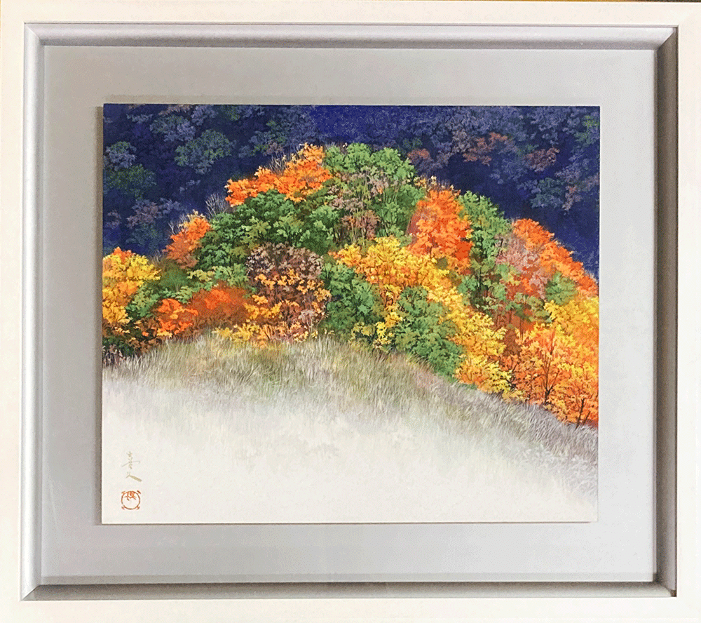 長谷川喜久「錦秋 8F」】——色彩が語る、秋の深まりと静けさ