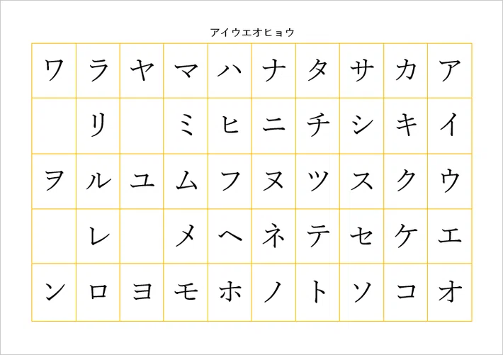 カタカナ学習用五十音表(清音重視・A4横・Word)無料公開|シンプルで親しみやすいデザイン|templatehub-free