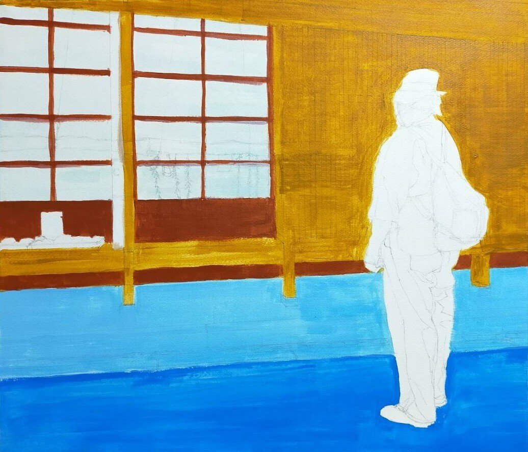 自作油画　「郷愁」 Step7】「郷愁」アクリル画｜瑞島 魁祐（みずしま かいゆう）