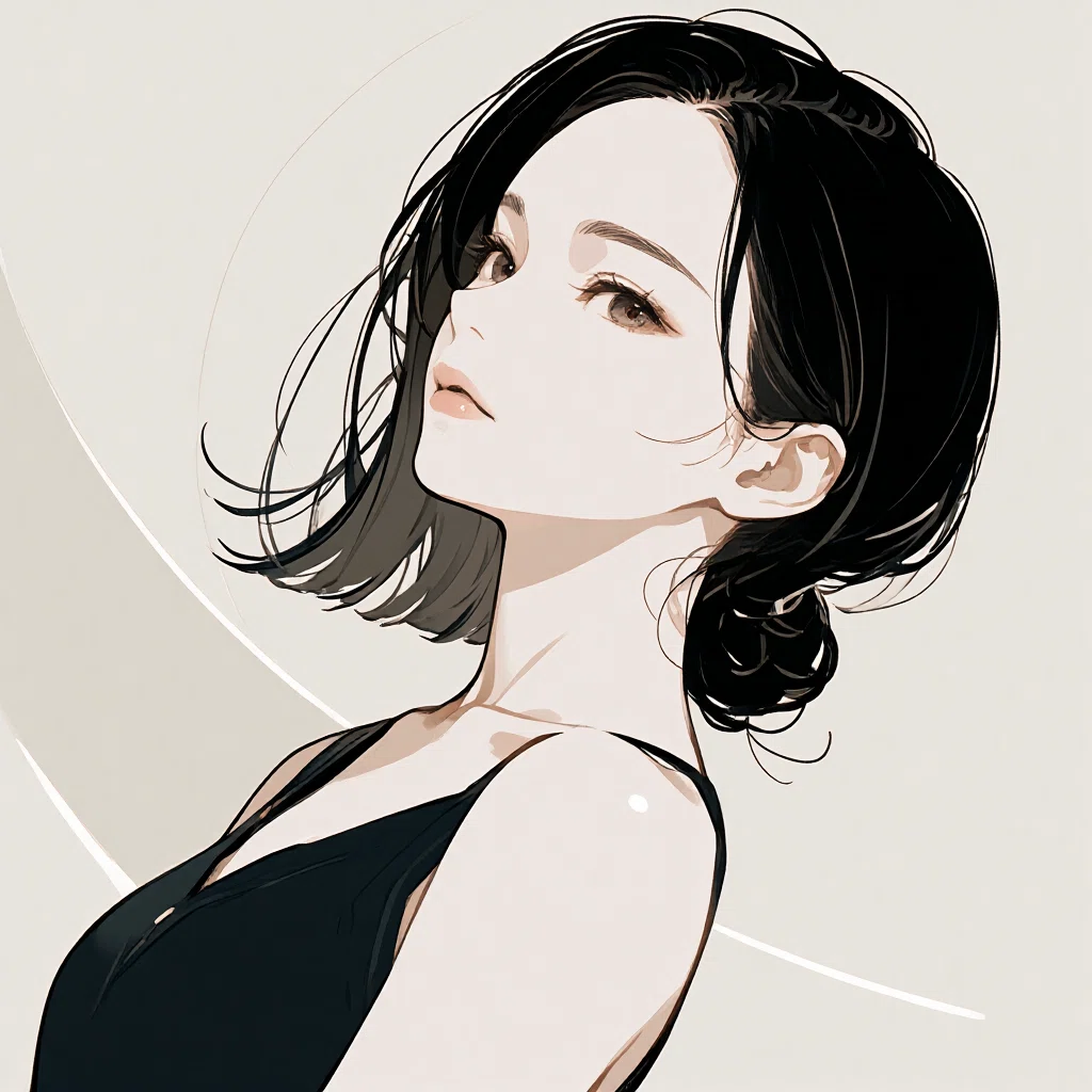 片付け女子、-ミニマリスト-、運気の上がる部屋に居る女の子「AI