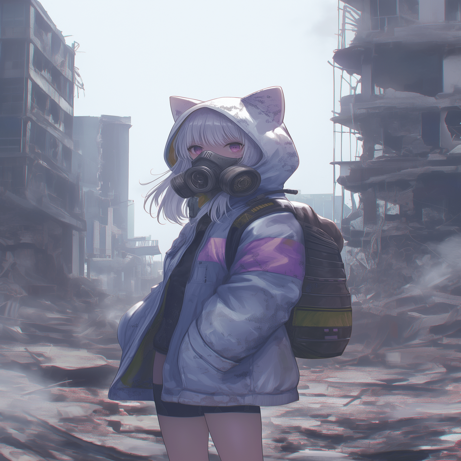 お絵描き：可愛さと荒廃感 #AIアート #AIイラスト #Midjourney｜むぎ屋