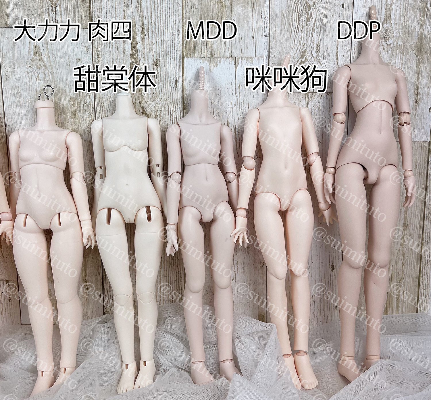 1/4ドールボディ8種類比較してみました｜すい