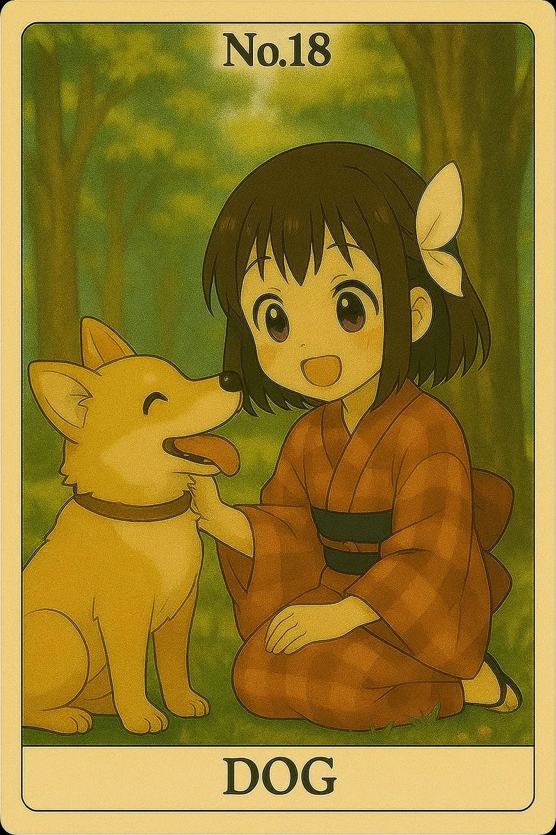 わらこルノルマンカード No.18 《犬（Dog）》｜わらこ暦🗓️今日の運勢
