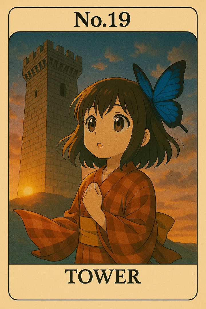 わらこルノルマンカード No.19 《塔（Tower）》｜わらこ暦🗓️今日の